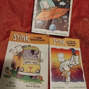 3 "STINK" Children Books by Megan McDonald.Age5-8.Year 2008.2010.2011